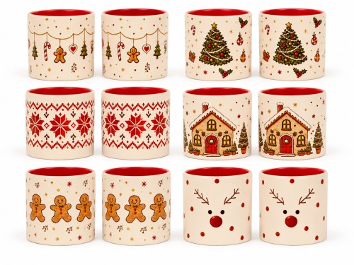 Maceteros ceramica navideños variados s/12